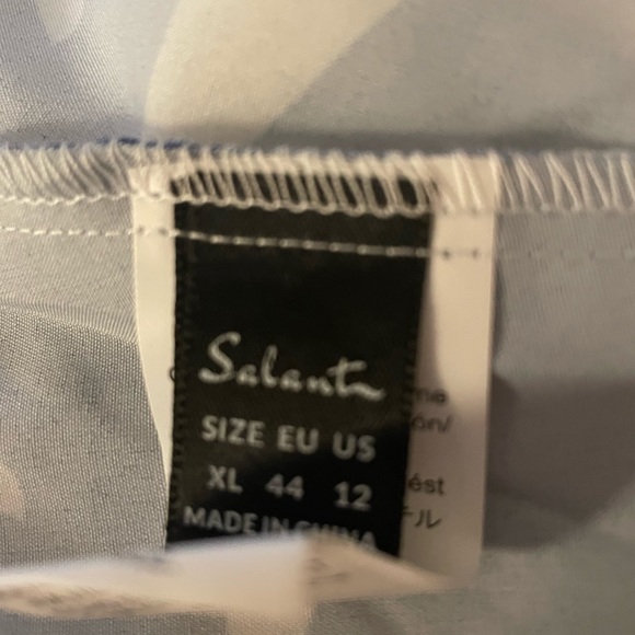 SHEIN EUC Blue & White Maxi Dress, Open Midriff, Sexy, Super stretchy! Size 12 - Picture 2 of 12